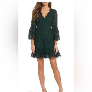 Eliza J green flare minidress